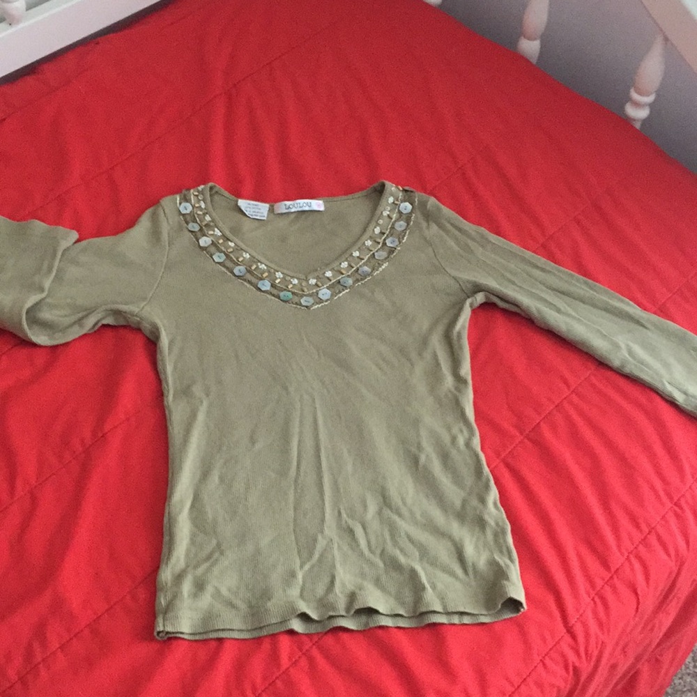 Excellent condition 3/4 sleeve sage green top
